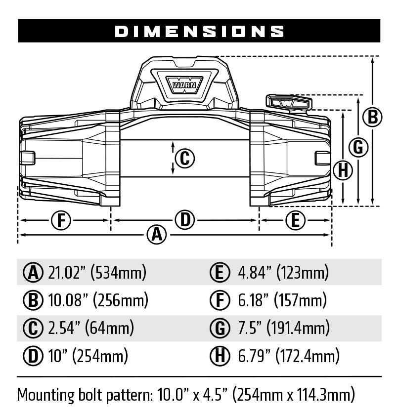 Avatar Offroad | Vr Evo 12 S Winch | Dimensions