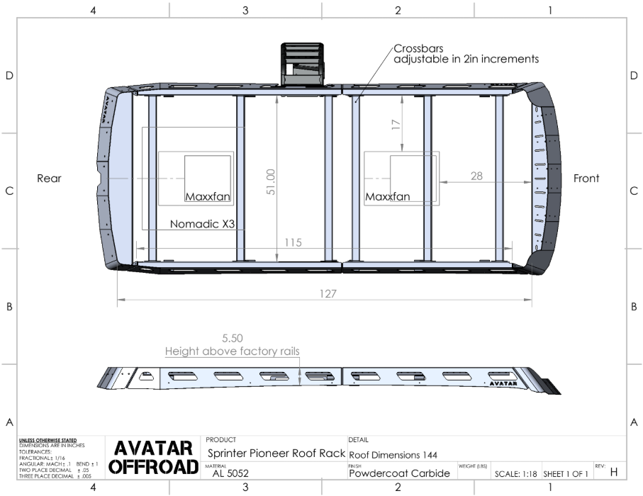 Avatar Offroad | Pioneer Sprinter Roof Rack