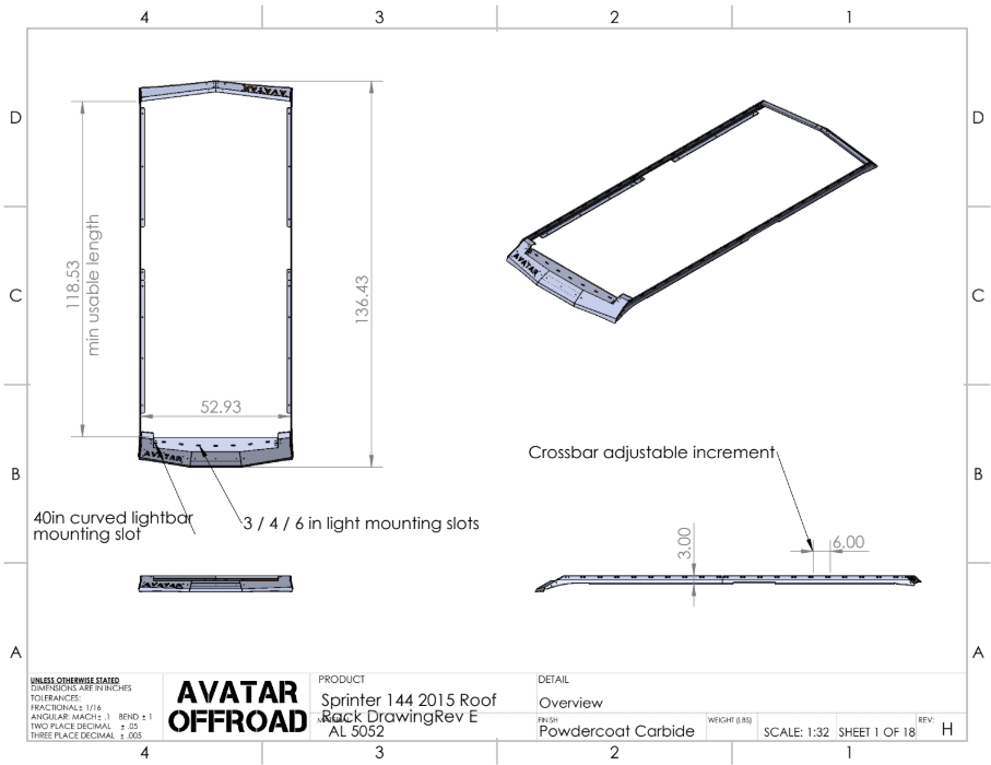 Avatar Offroad | The Ultra Rack – A Low Profile Roof Rack for Sprinter Vans