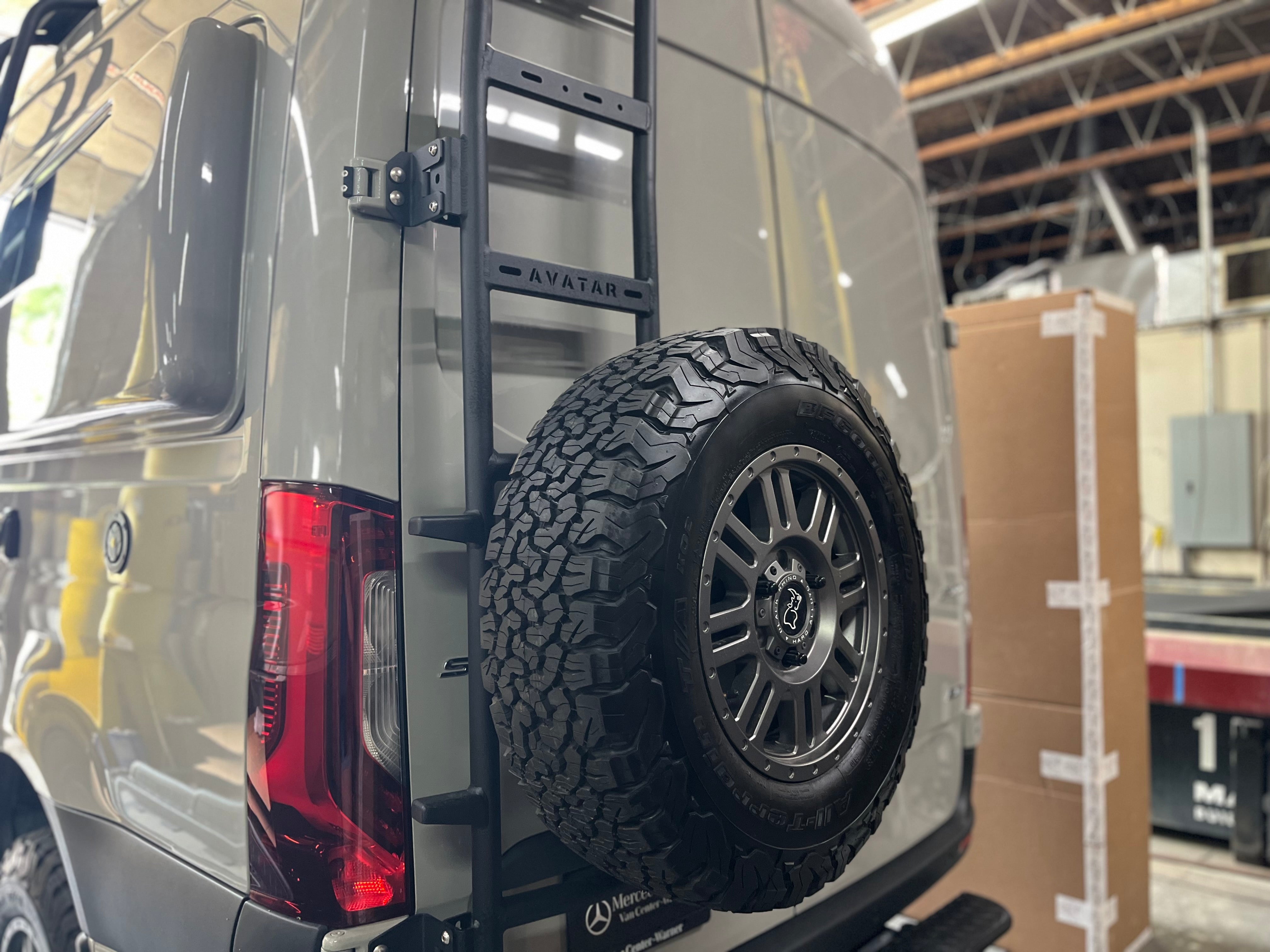 Avatar Offroad | Sprinter Van Rear Ladder Tire Carrier